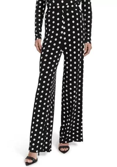Women's Dot Print Wide Leg Pants