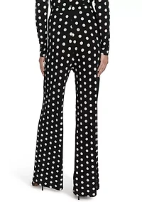 Women's Dot Print Wide Leg Pants