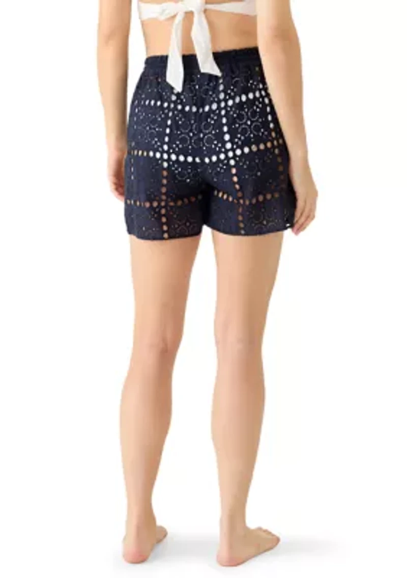 Women's Eyelet Cover-Up Shorts