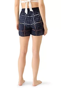 Women's Eyelet Cover-Up Shorts