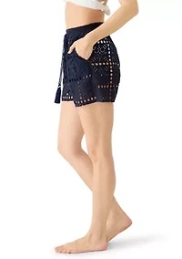 Women's Eyelet Cover-Up Shorts