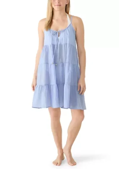 Women's Mini Tiered Linen Cover-Up