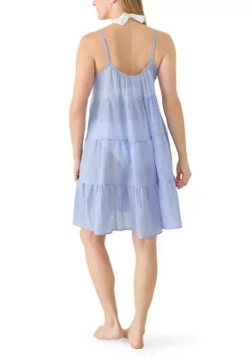 Women's Mini Tiered Linen Cover-Up