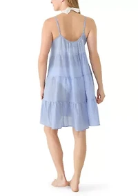 Women's Mini Tiered Linen Cover-Up