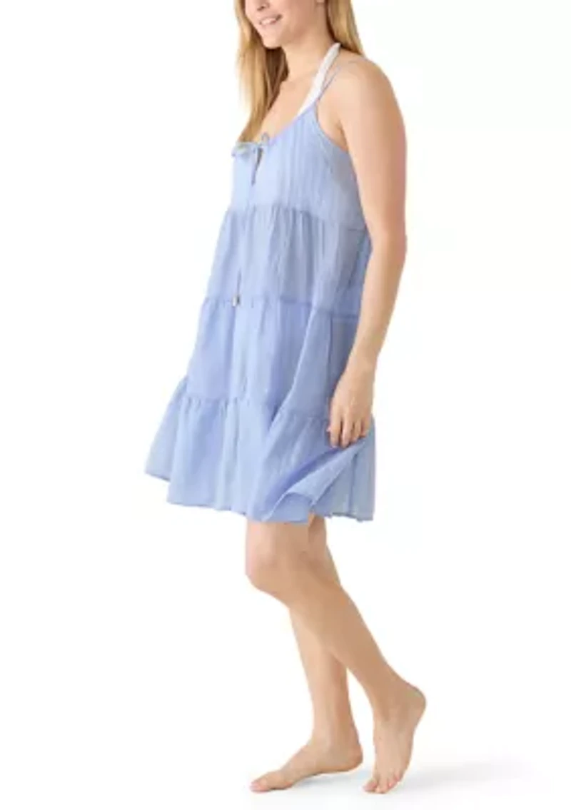Women's Mini Tiered Linen Cover-Up