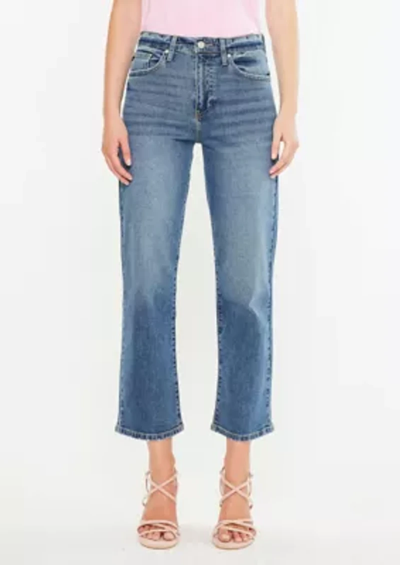 JORDANA HIGH RISE TRUE STRAIGHT JEANS - COMFORT STRETCH DARK WASH