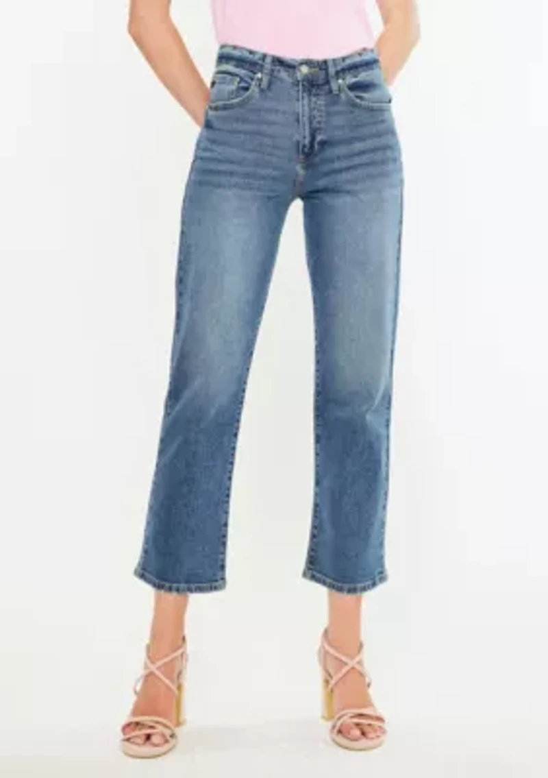 JORDANA HIGH RISE TRUE STRAIGHT JEANS - COMFORT STRETCH DARK WASH