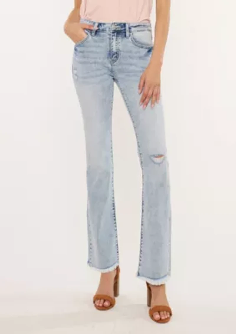 CLAIRE ESSENTIALS HIGH RISE BOOTCUT-LIGHT WASH STRETCH JEANS