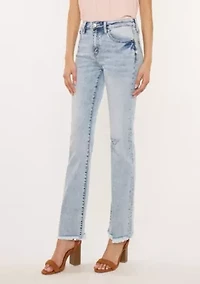 CLAIRE ESSENTIALS HIGH RISE BOOTCUT-LIGHT WASH STRETCH JEANS