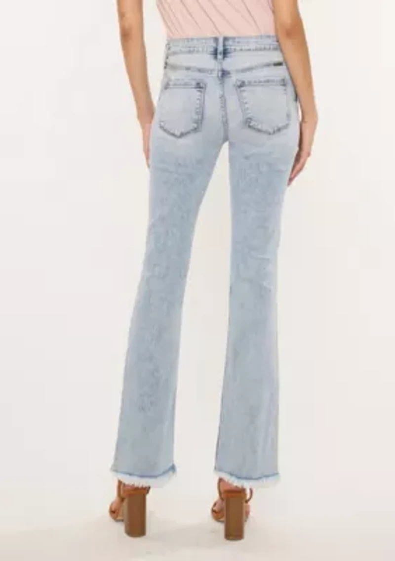 CLAIRE ESSENTIALS HIGH RISE BOOTCUT-LIGHT WASH STRETCH JEANS