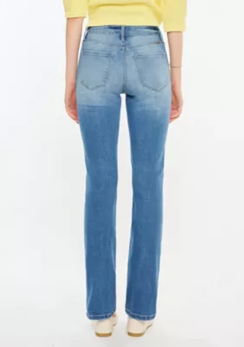DIANA HIGH RISE SLIM STRAIGHT JEANS - MEDIUM WASH STRETCH