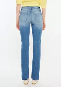 DIANA HIGH RISE SLIM STRAIGHT JEANS - MEDIUM WASH STRETCH