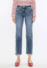 KATHRINE HIGH RISE SLIM STRAIGHT JEANS - DARK WASH STRETCH