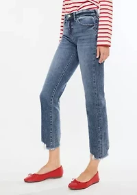 KATHRINE HIGH RISE SLIM STRAIGHT JEANS - DARK WASH STRETCH