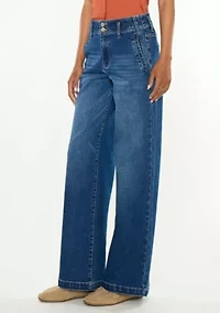 IVANNA HIGH RISE WIDE JEANS - STRETCH DOUBLE CUFFED HEM