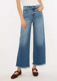 Aruli Essentials High Rise Cropped Wide Leg Jeans
