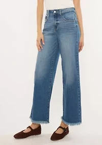 Aruli Essentials High Rise Cropped Wide Leg Jeans