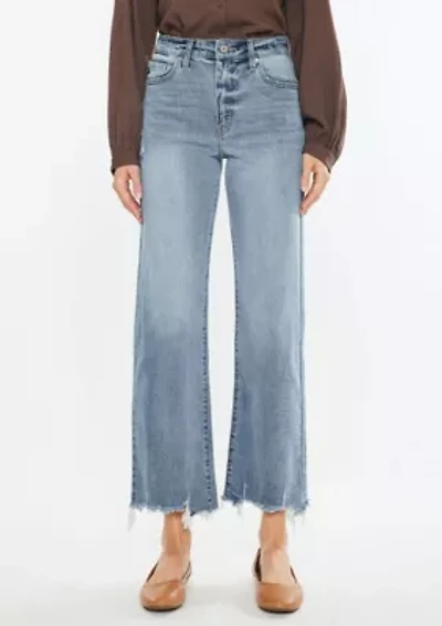 Violet High Rise Slim Wide Leg Jeans
