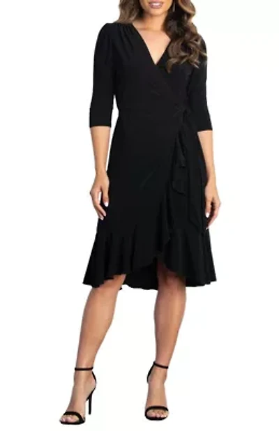 Women's Whimsy Ruffled Midi Wrap Dress