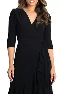 Women's Whimsy Ruffled Midi Wrap Dress