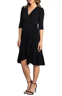 Women's Whimsy Ruffled Midi Wrap Dress