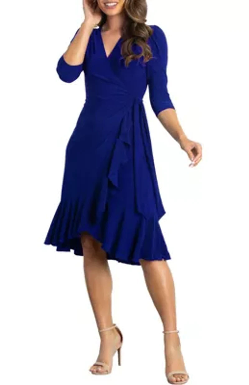 Women's Whimsy Ruffled Midi Wrap Dress
