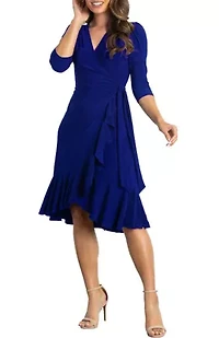 Women's Whimsy Ruffled Midi Wrap Dress