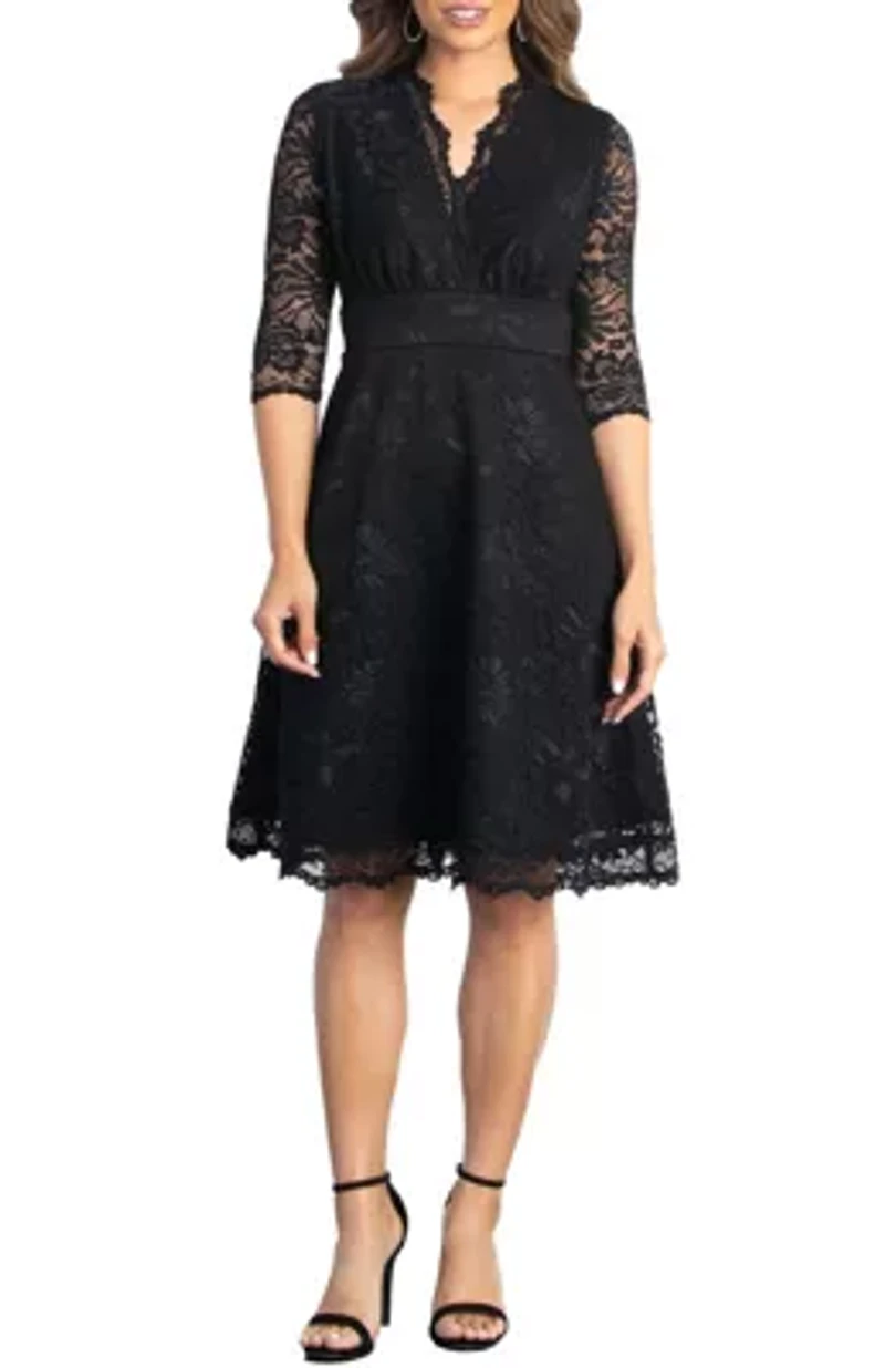 Women's Mademoiselle Lace Cocktail Dress with Sleeves
