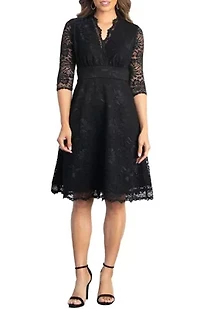 Women's Mademoiselle Lace Cocktail Dress with Sleeves