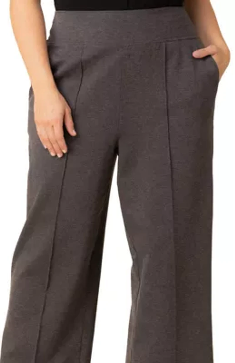 Women's Plus Polished Wide Leg Ponte Pants