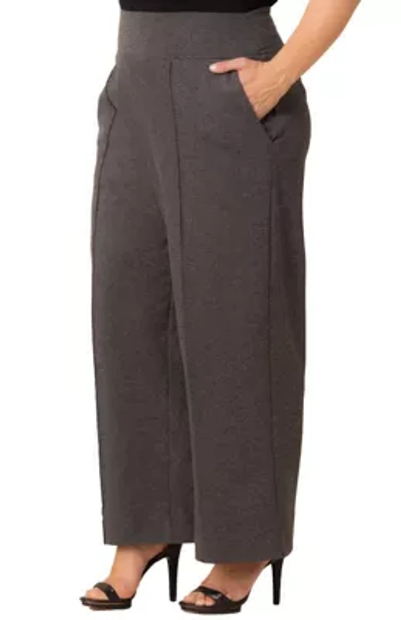 Women's Plus Polished Wide Leg Ponte Pants