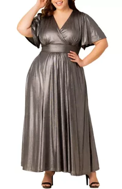 Women's Plus Evania Metallic Evening Gown
