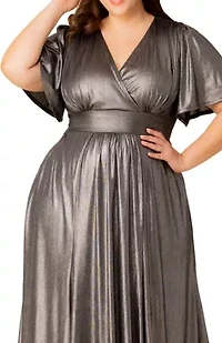 Women's Plus Evania Metallic Evening Gown