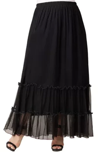 Women's Plus Isla Tiered Mesh Maxi Skirt