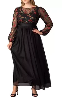 Women's Plus Eternal Mixed Media Evening Gown