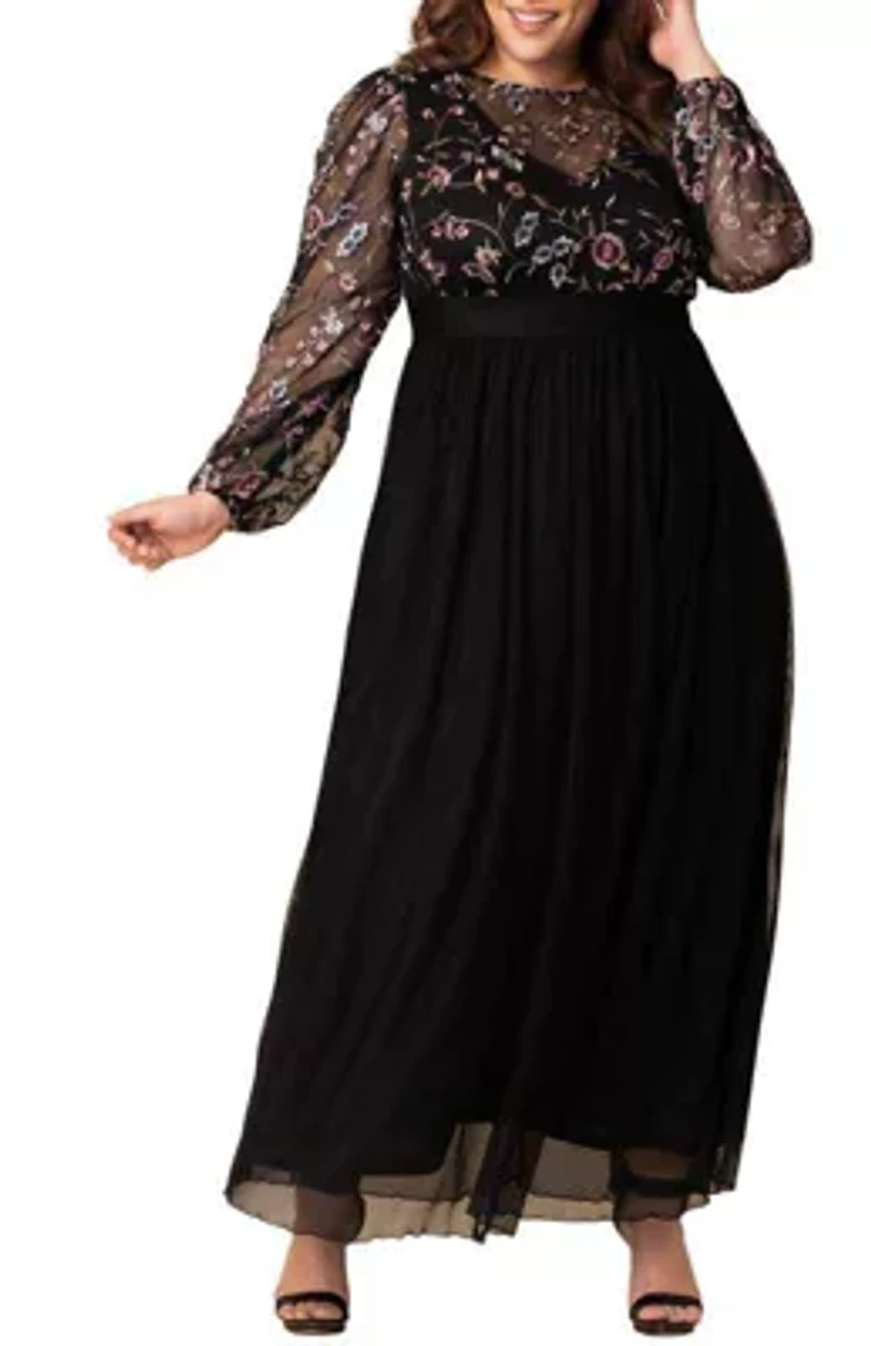 Women's Plus Eternal Mixed Media Evening Gown