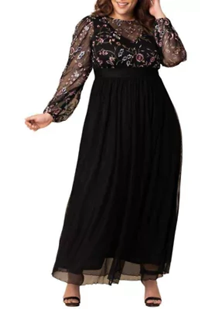 Women's Plus Eternal Mixed Media Evening Gown