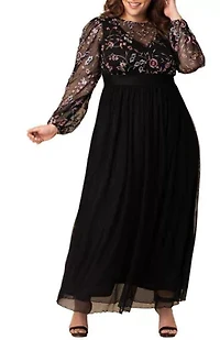 Women's Plus Eternal Mixed Media Evening Gown