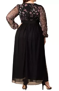 Women's Plus Eternal Mixed Media Evening Gown