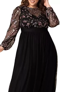 Women's Plus Eternal Mixed Media Evening Gown