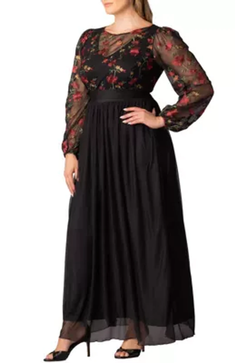 Women's Plus Eternal Mixed Media Evening Gown