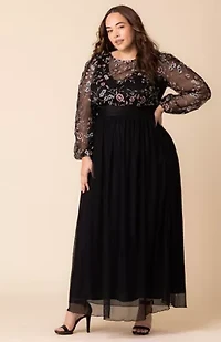 Women's Plus Eternal Mixed Media Evening Gown