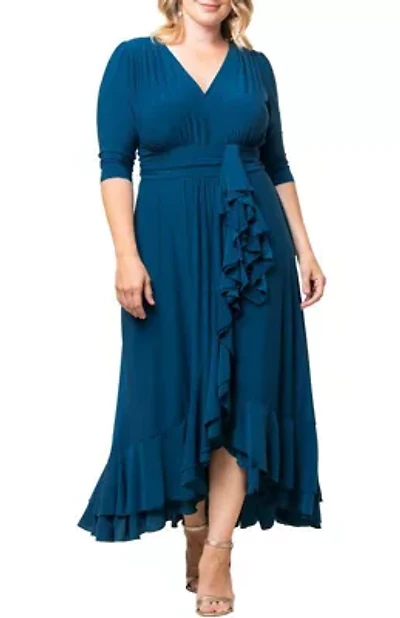 Women's Plus Veronica Ruffle Evening Gown