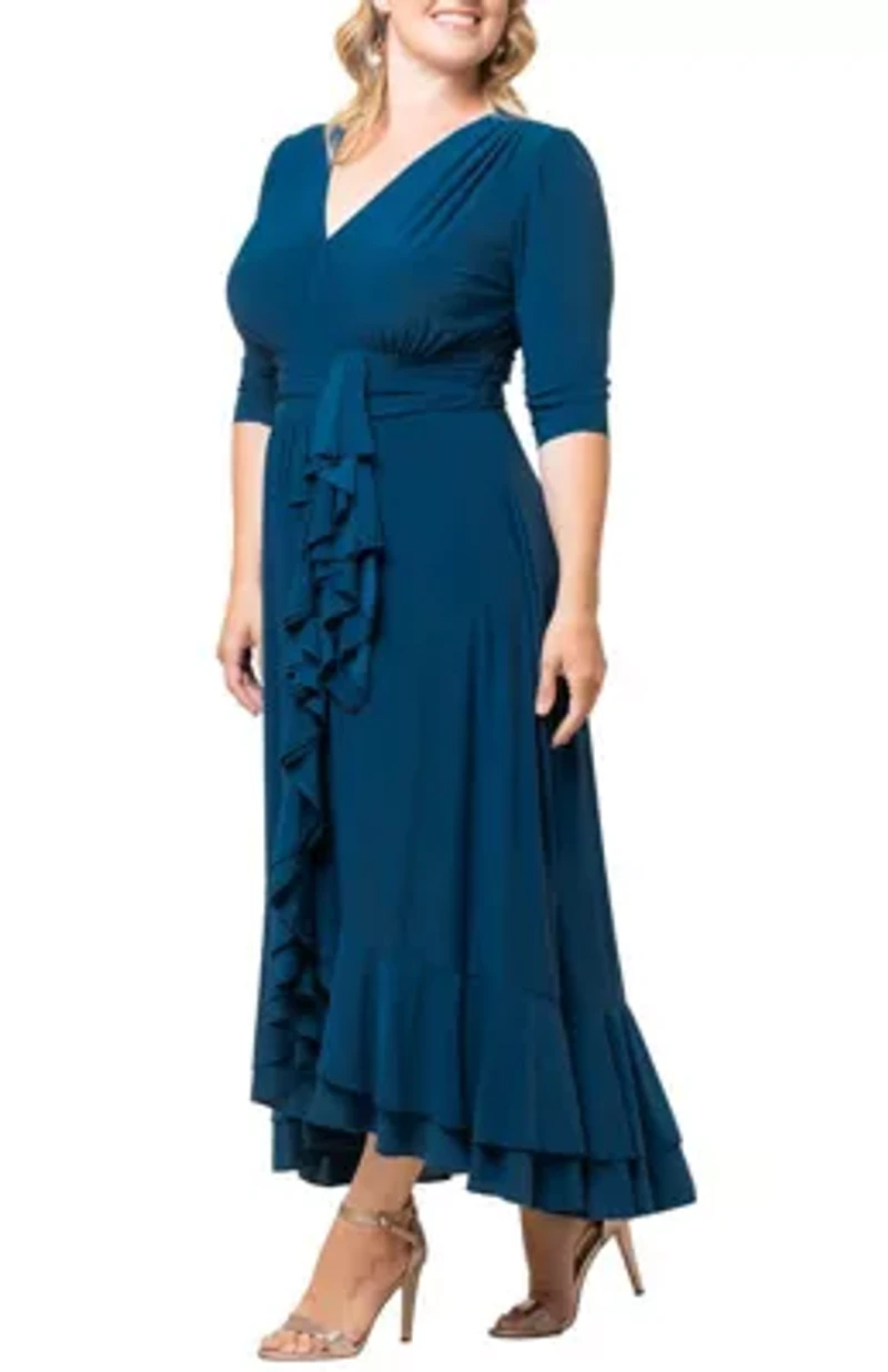 Women's Plus Veronica Ruffle Evening Gown