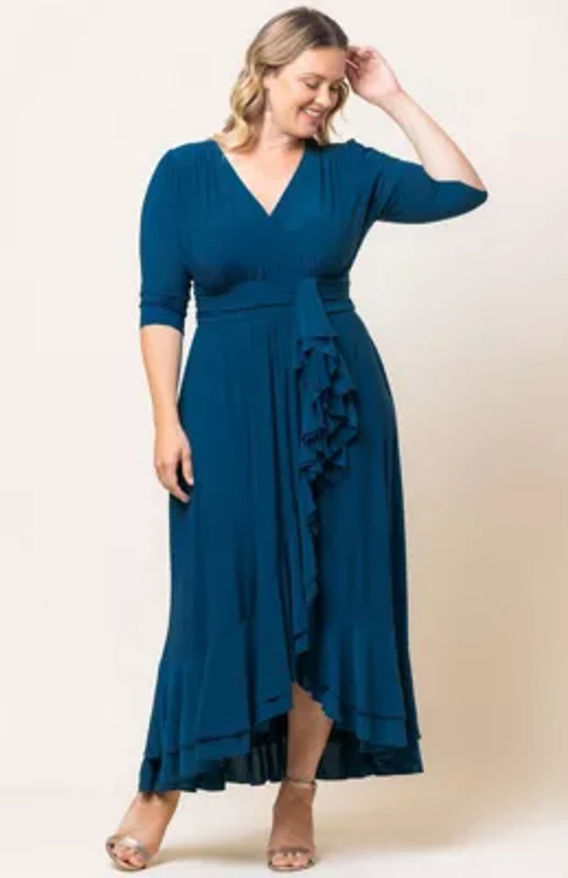 Women's Plus Veronica Ruffle Evening Gown
