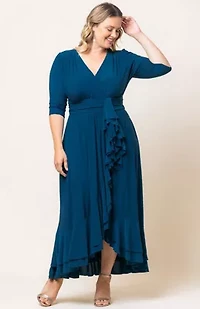 Women's Plus Veronica Ruffle Evening Gown