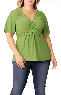 Women's Plus Abby Twist Front Top