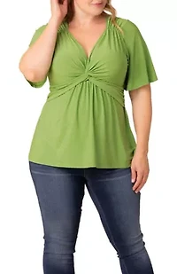 Women's Plus Abby Twist Front Top