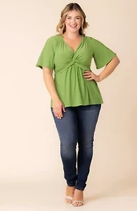 Women's Plus Abby Twist Front Top