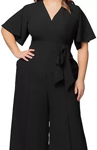 Women's Plus Evelyn Cropped Wide Leg Jumpsuit